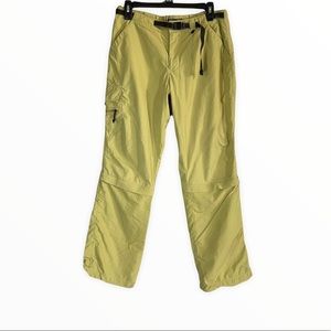 Rei Yellow Green Belted Outdoor Cargo Convertible Pants Size Women’s 10